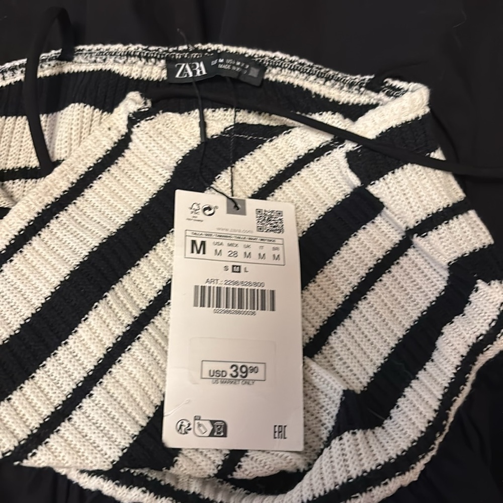 Zara Midi Dress Black/White size medium - Picture 6 of 10